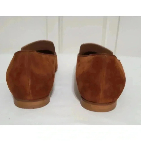 Lafayette 148 Brown Suede Leather Flat Shoes SZ 37.5/7 Hand Made in Italy - Picture 4 of 5